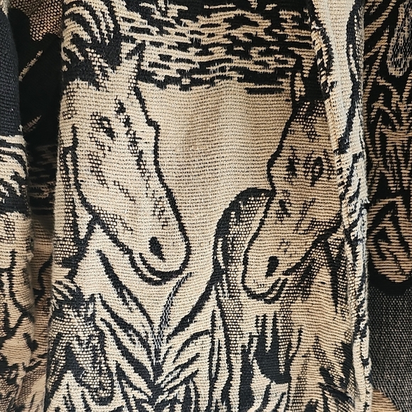 Vintage New Identity Women's Equestrian Thick Cotton Tapestry Jacket Small - Picture 5 of 16